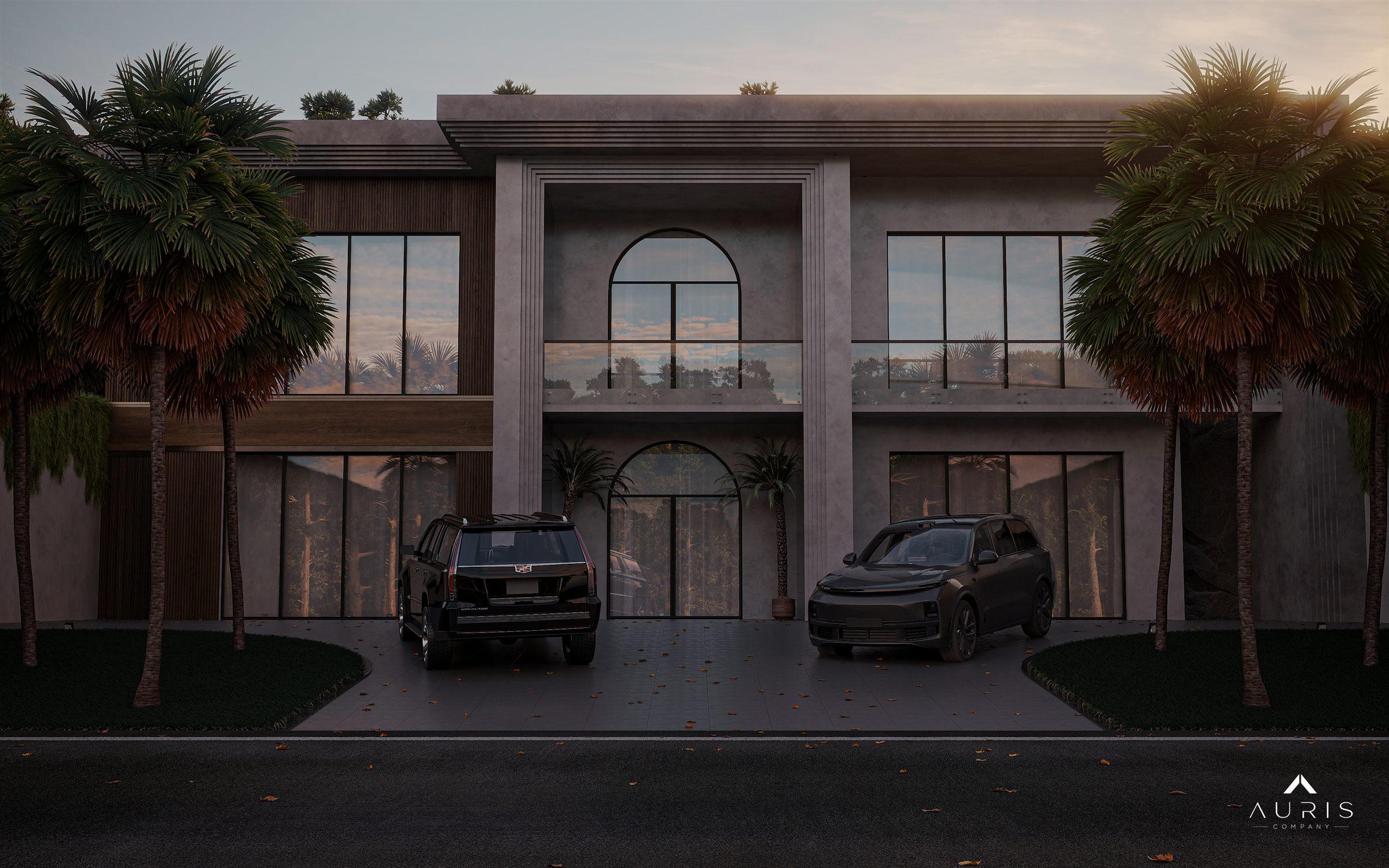Luxury house facade design in the UAE