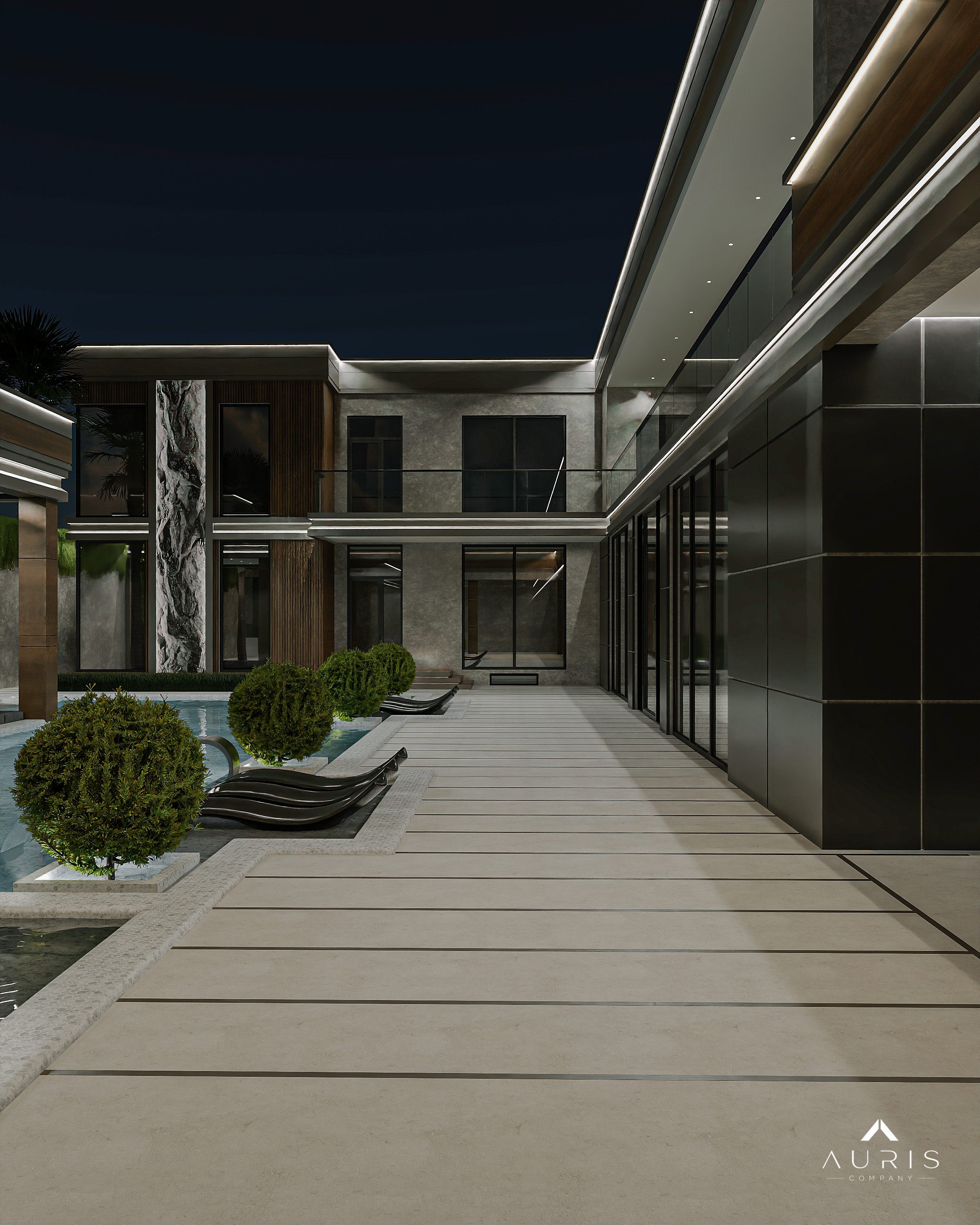 Dubai villa exterior material design