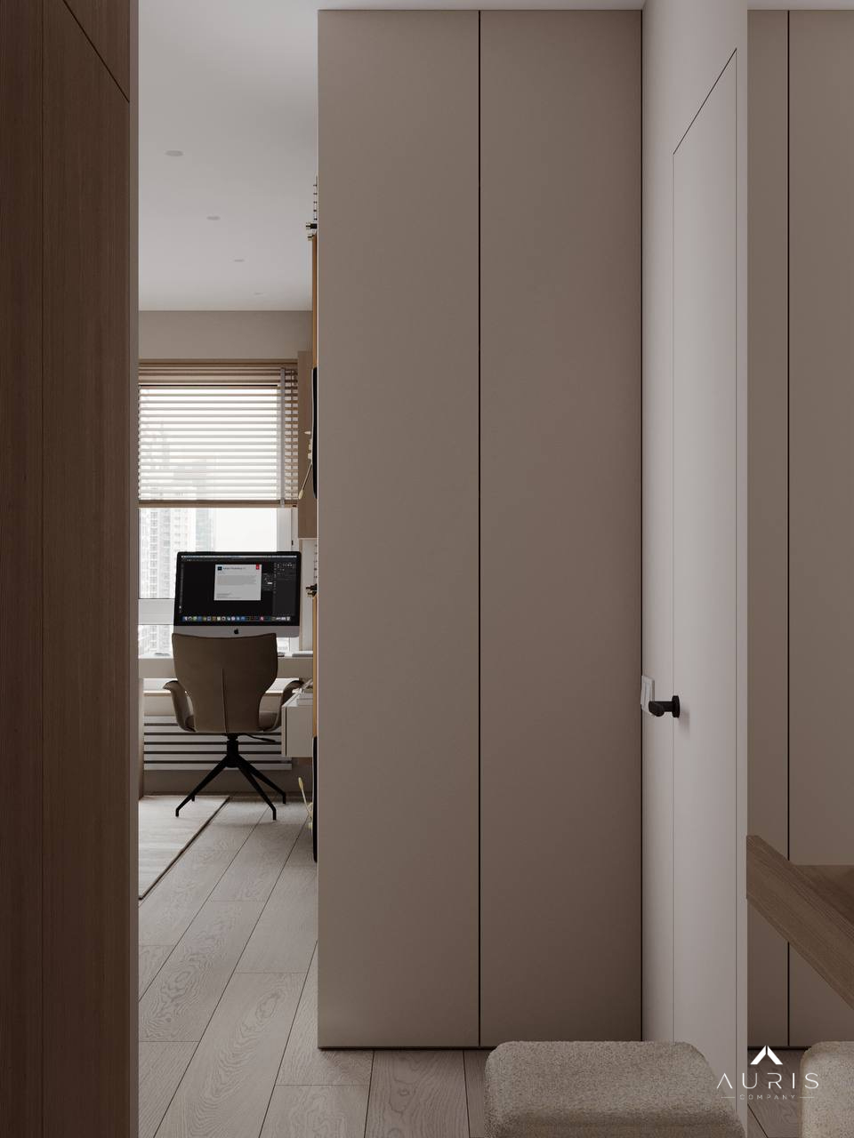 Integrated storage in a minimalist interior