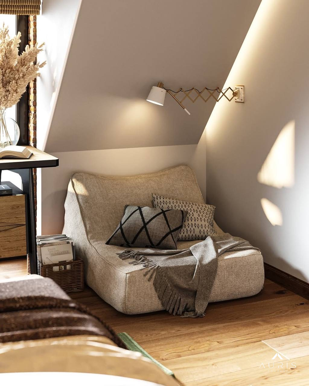 Modern kids' room storage and study area